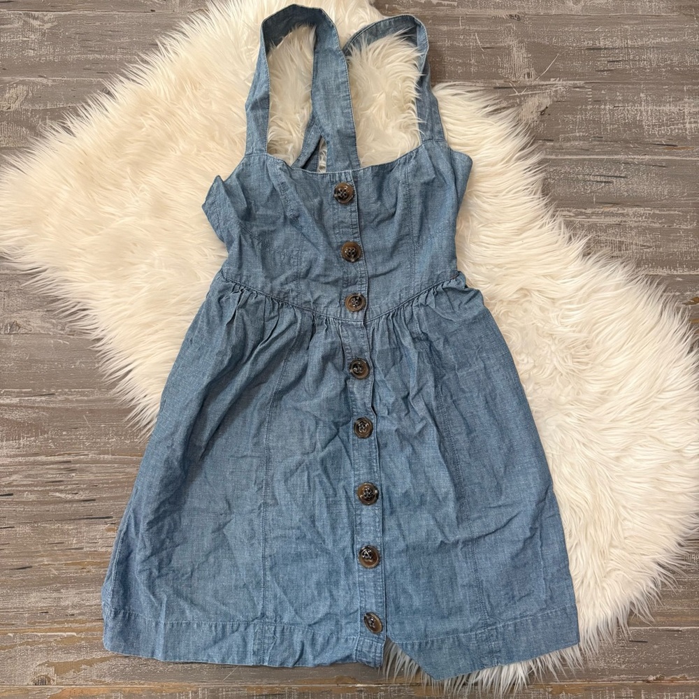 Free People Carolina Chambray Mini Dress in Blue - Picture 6 of 8